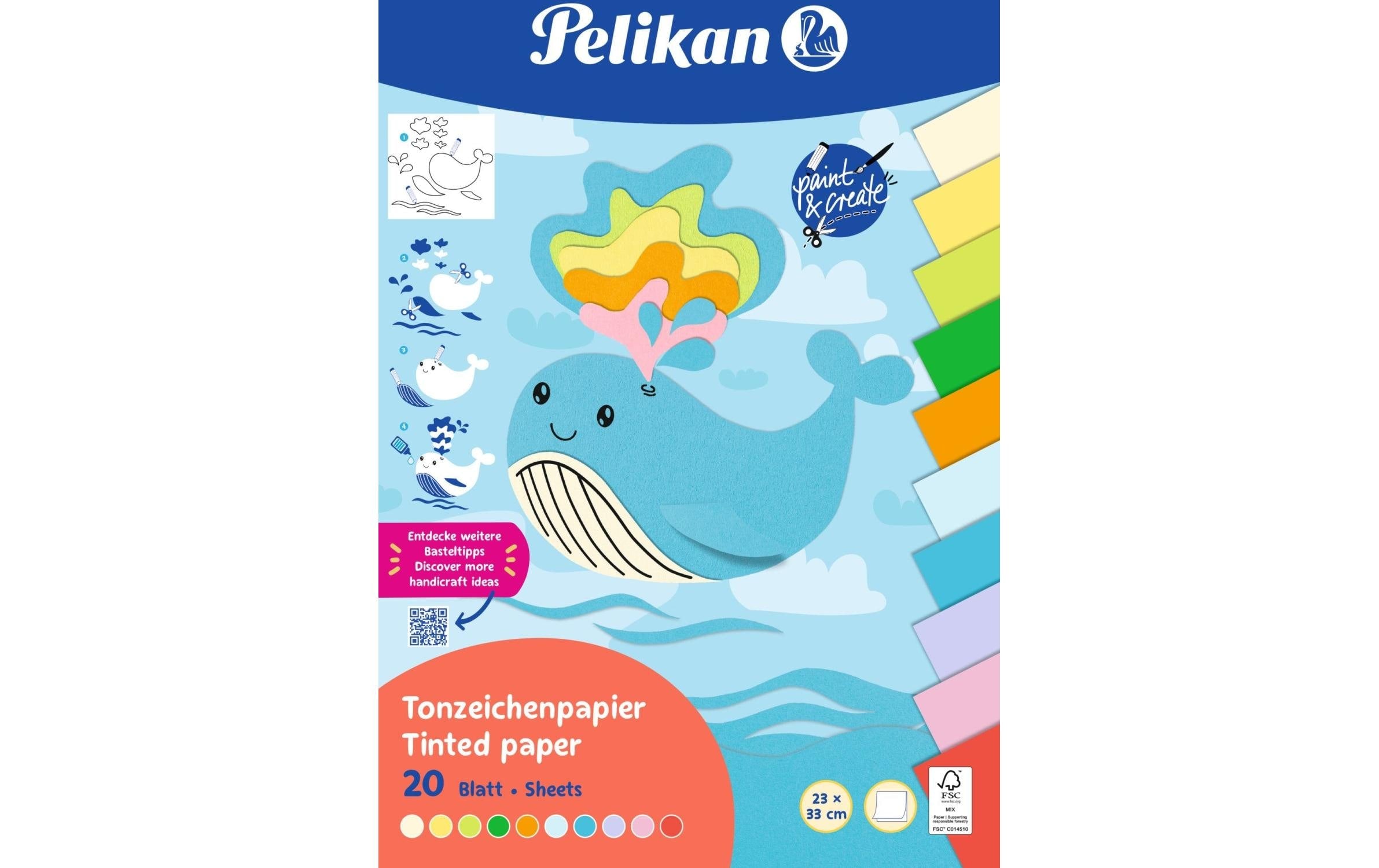 Pelikan Tonpapier Summer 20 Blatt, 10 Farben assortiert