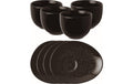 AK Espresso Set Eclipse Night 100ml 8tlg. 4 Becher/Unterteller, schwarz, Porzellan