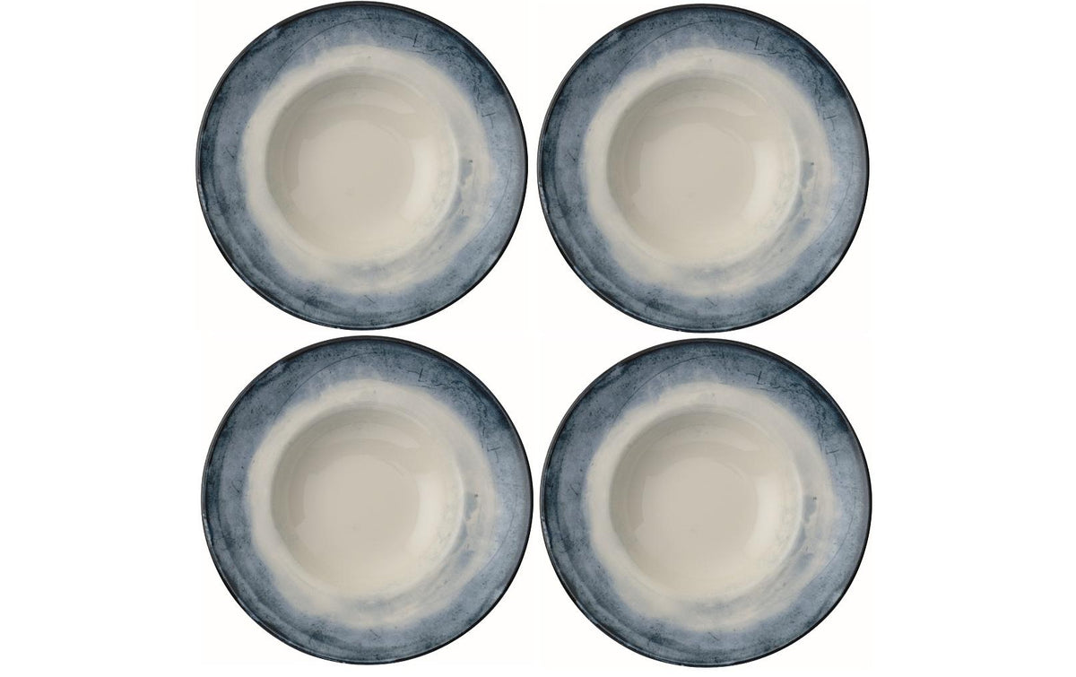 AK Pastateller Shade Sea 27cm 4 Stk. 4 Stk., D 27cm, weiss/blau, Porzellan