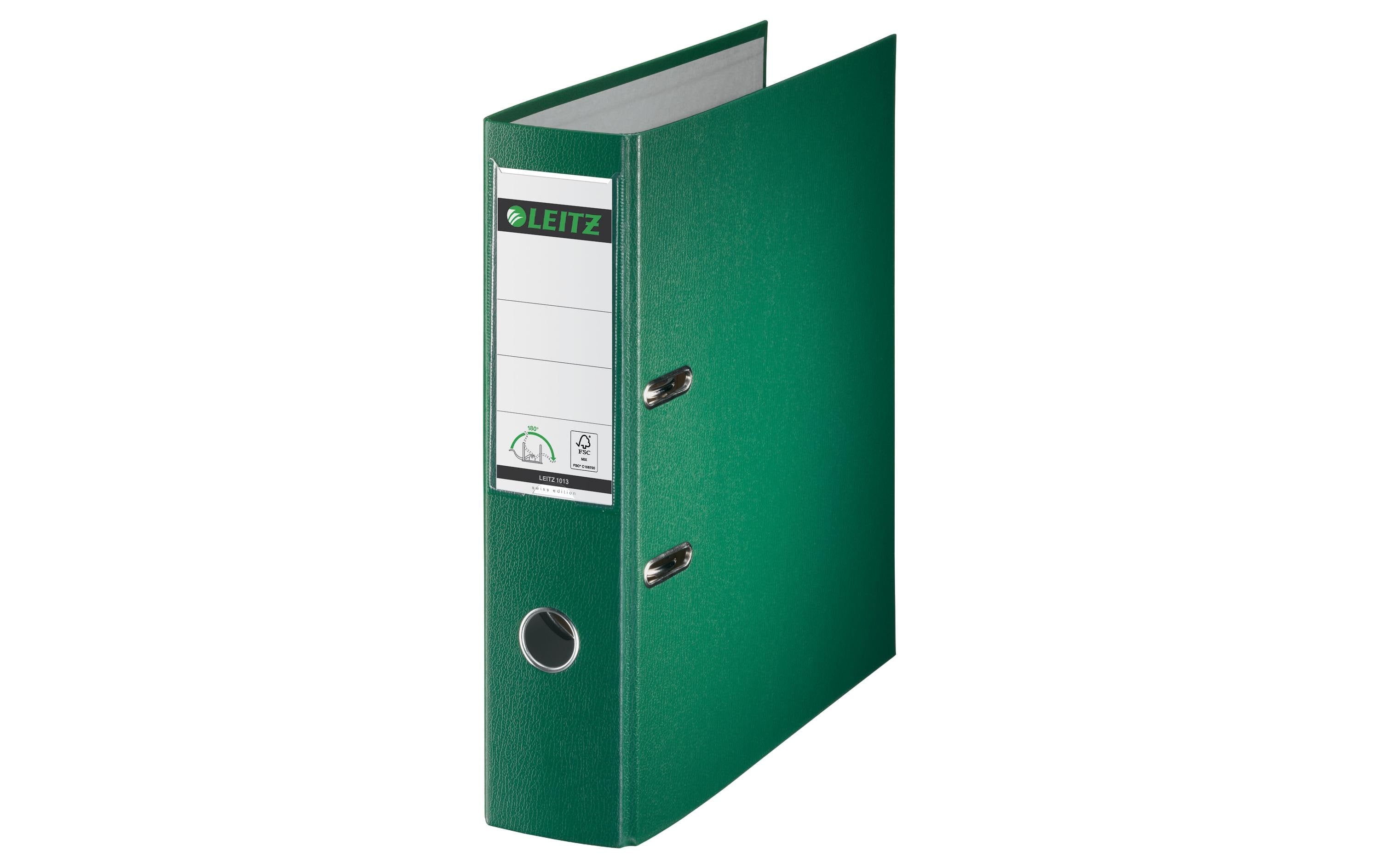 Leitz Qualitäts-Ordner Swiss Edition grün, breit, 180° Mechanik, PP