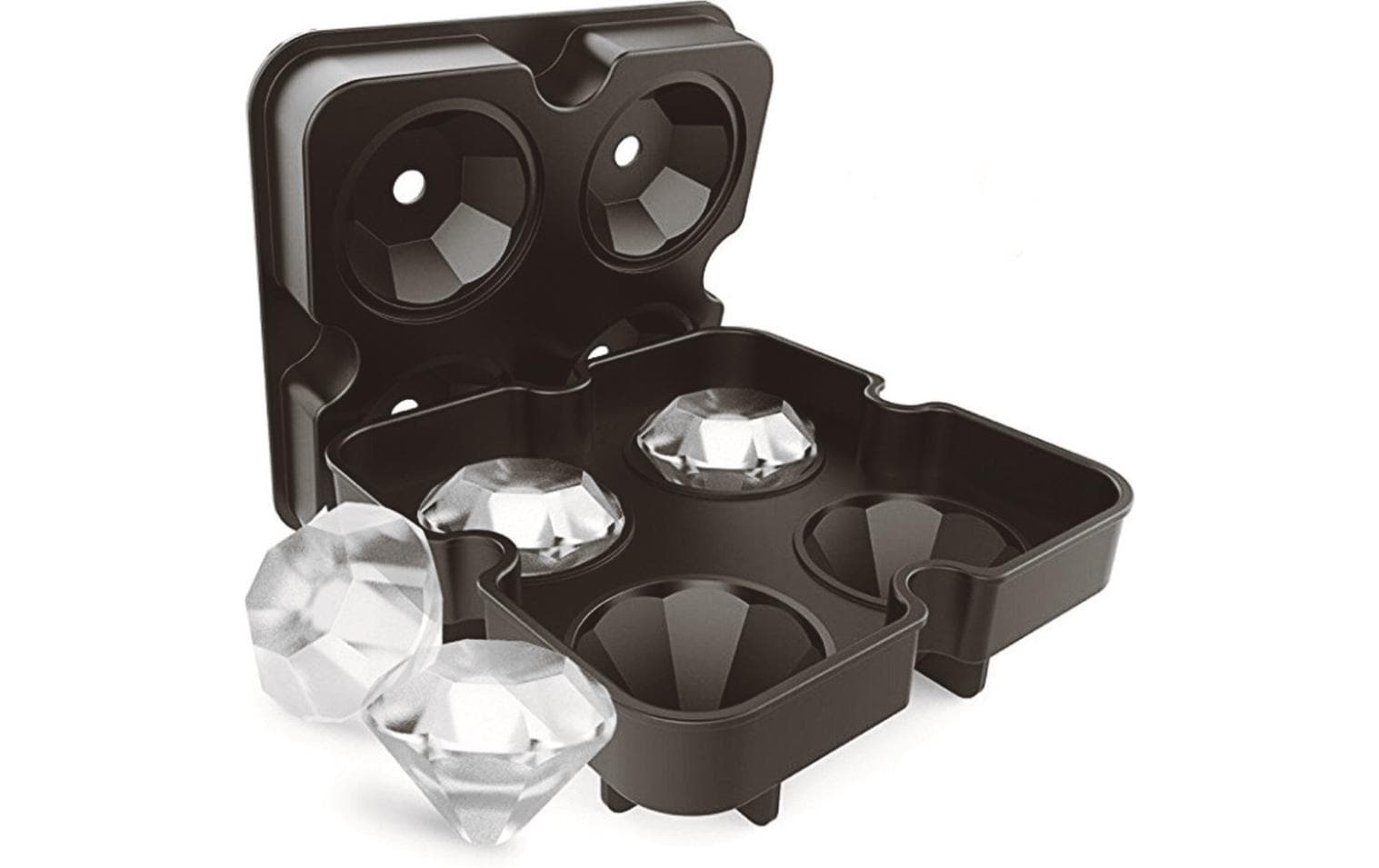 Paderno Eiswürfelform Diamant schwarz Silikon, 12x12x5cm