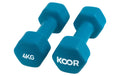 KOOR Kurzhantel 4 kg türkis 4 kg, Neopren, türkis