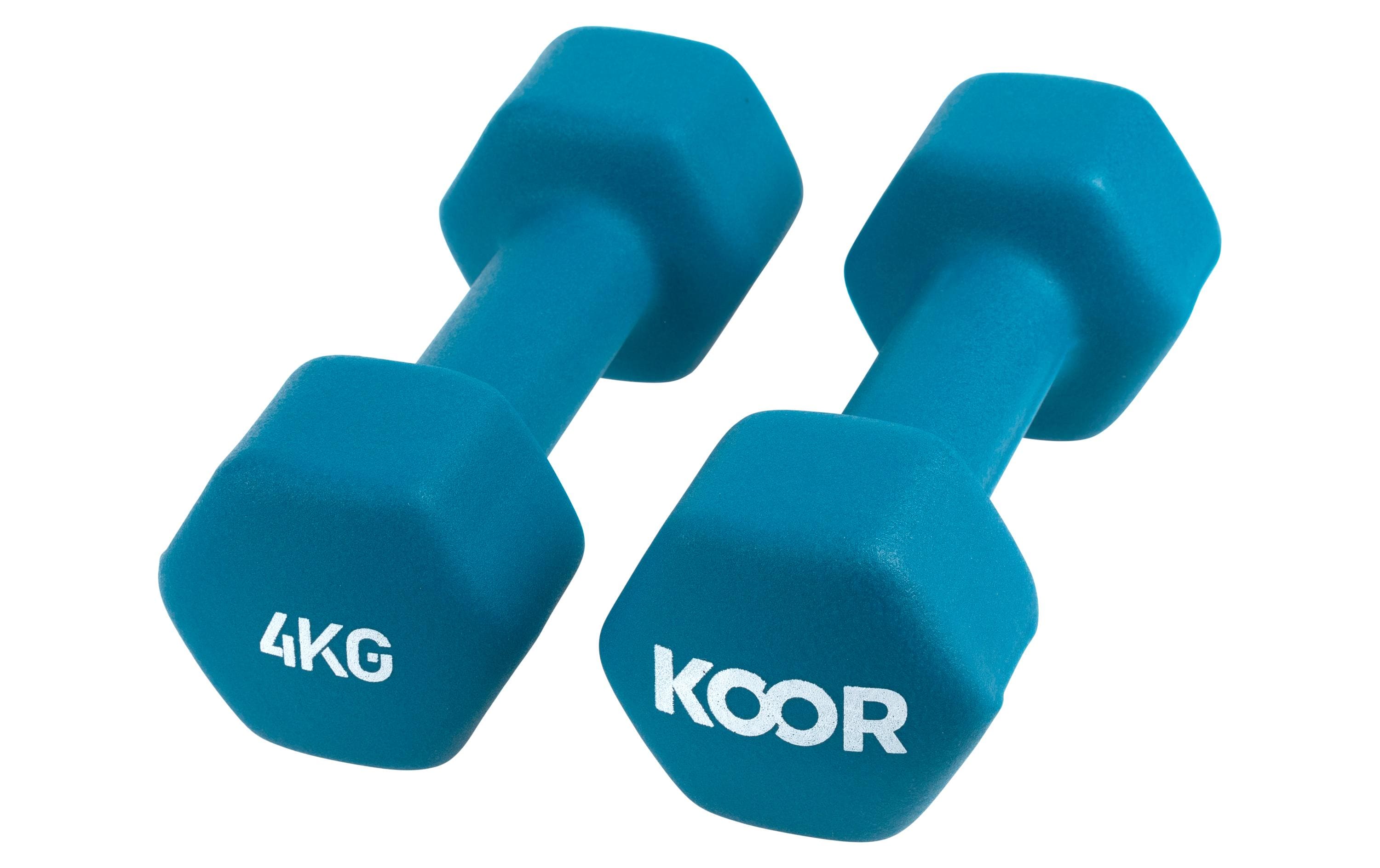 KOOR Kurzhantel 4 kg türkis 4 kg, Neopren, türkis