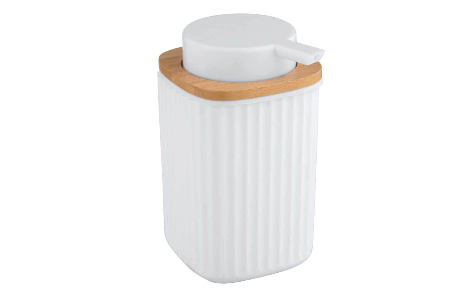 Wenko Seifenspender Rotello Weiss Bambus/ Kunststoff, Füllmenge 250ml