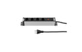 Steckdosenleiste ALUMODULAR, 4xT13, silber 3m Kabel, Resetknopf