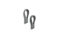 Zone Handtuchhalter Loop, Grau, 2 Stück mit Magnet, Silikon, 7.8x5.5x1.2 cm (LxBxH)