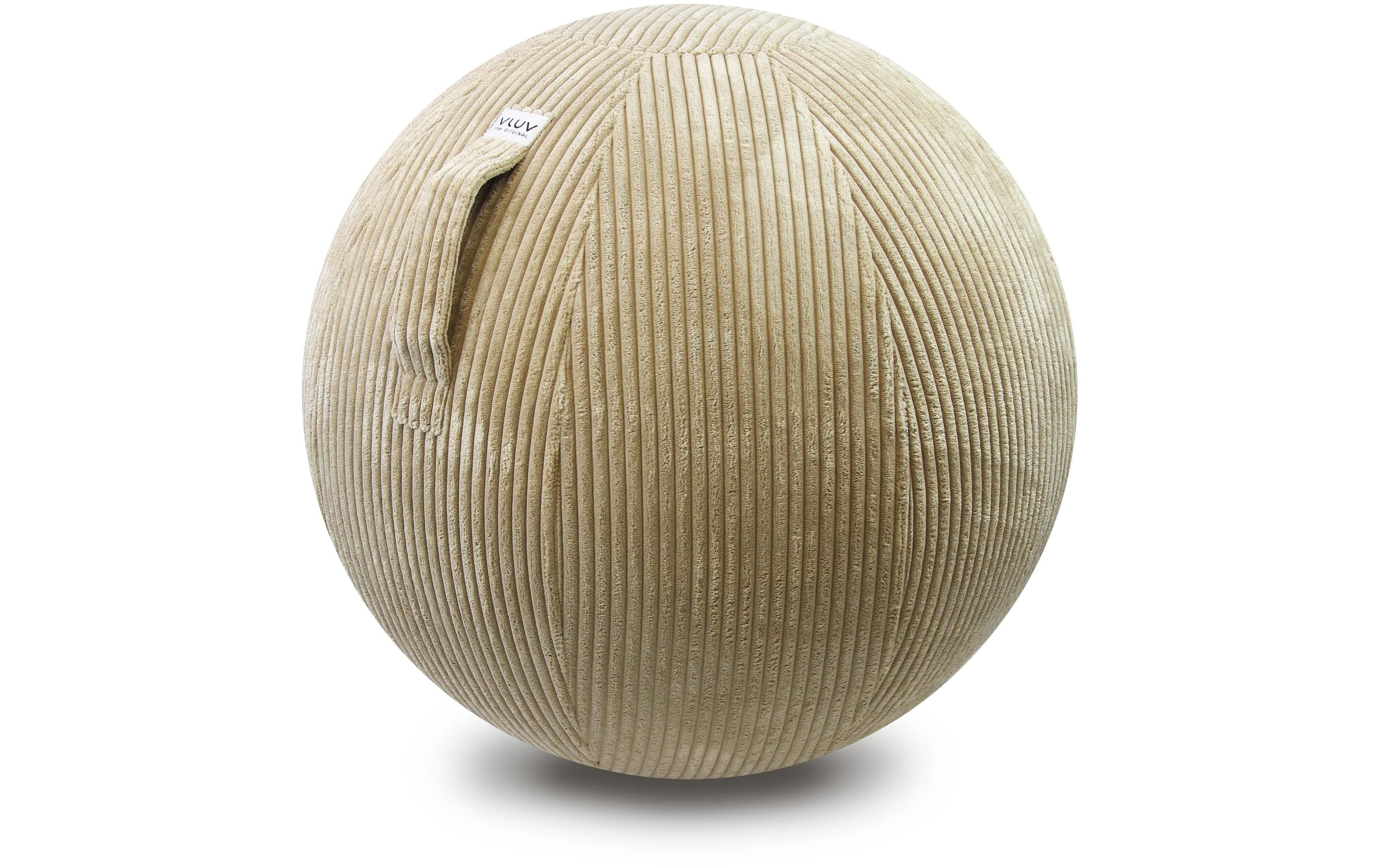 Vluv Vlip Breitcord Stoff Sitzball Beige, Ø 60-65 cm