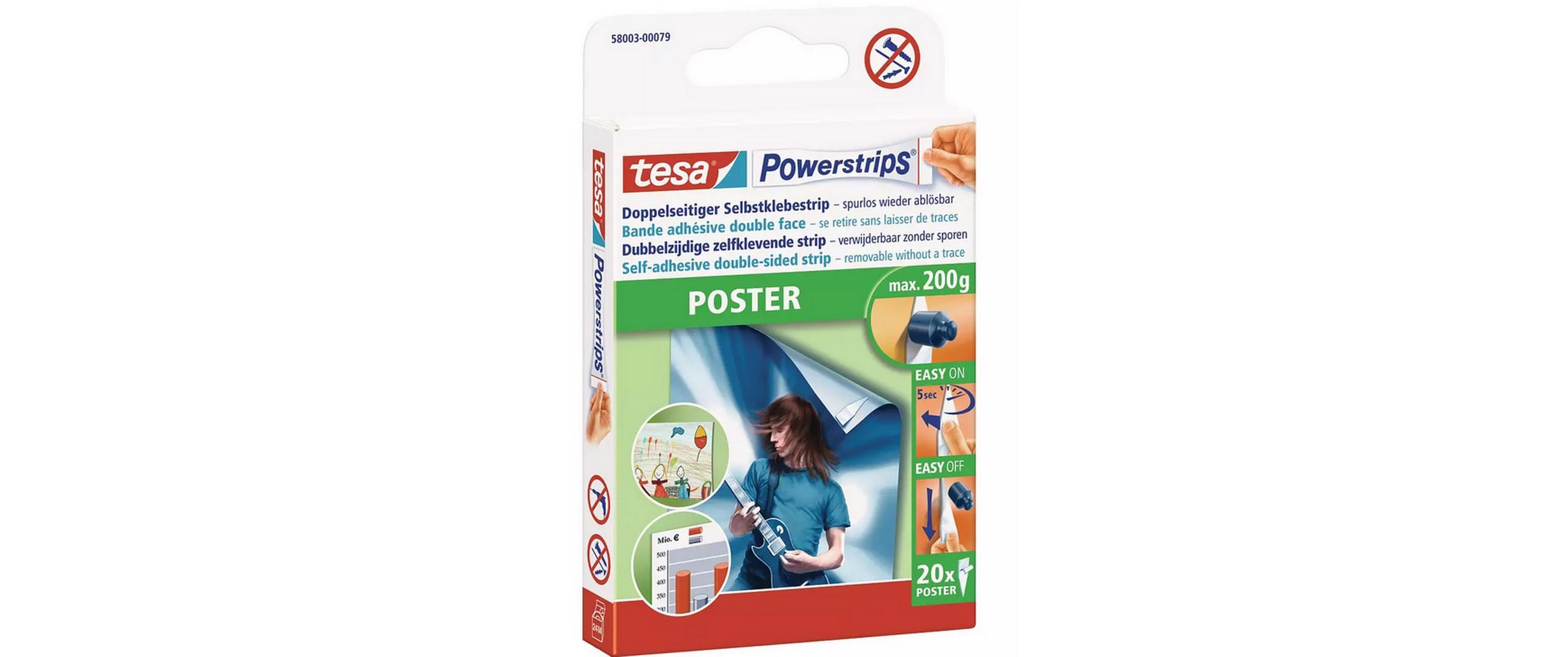 Tesa Powerstrips - Set 3x20  Doppelseitige Klebestr