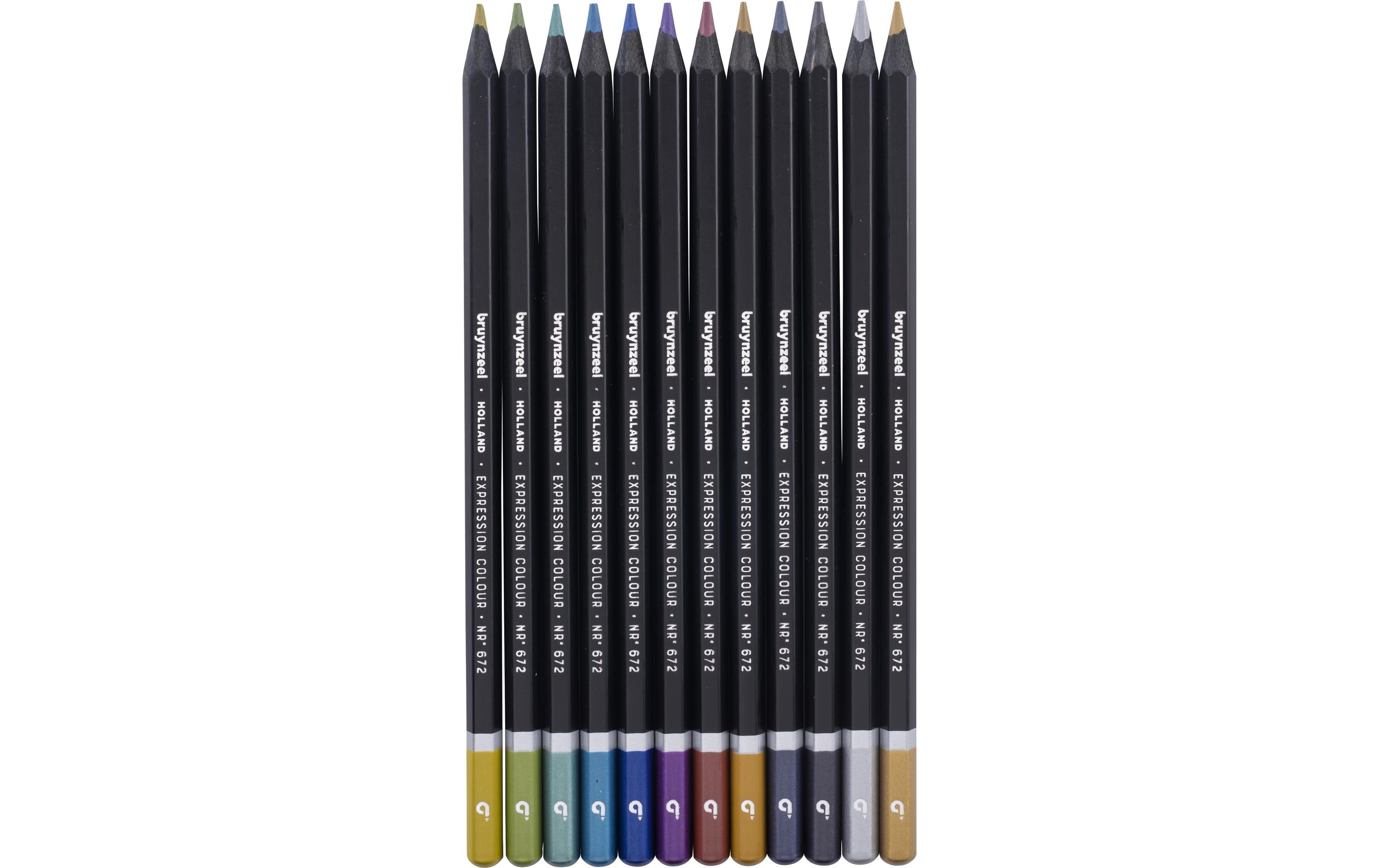 Bruynzeel Farbstifte Metallic schwarz, 12 Stück