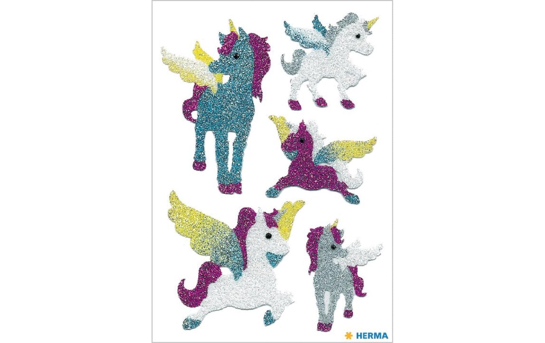 Herma Sticker Einhörner Diamond 1 Blatt, glittery, selbstklebend
