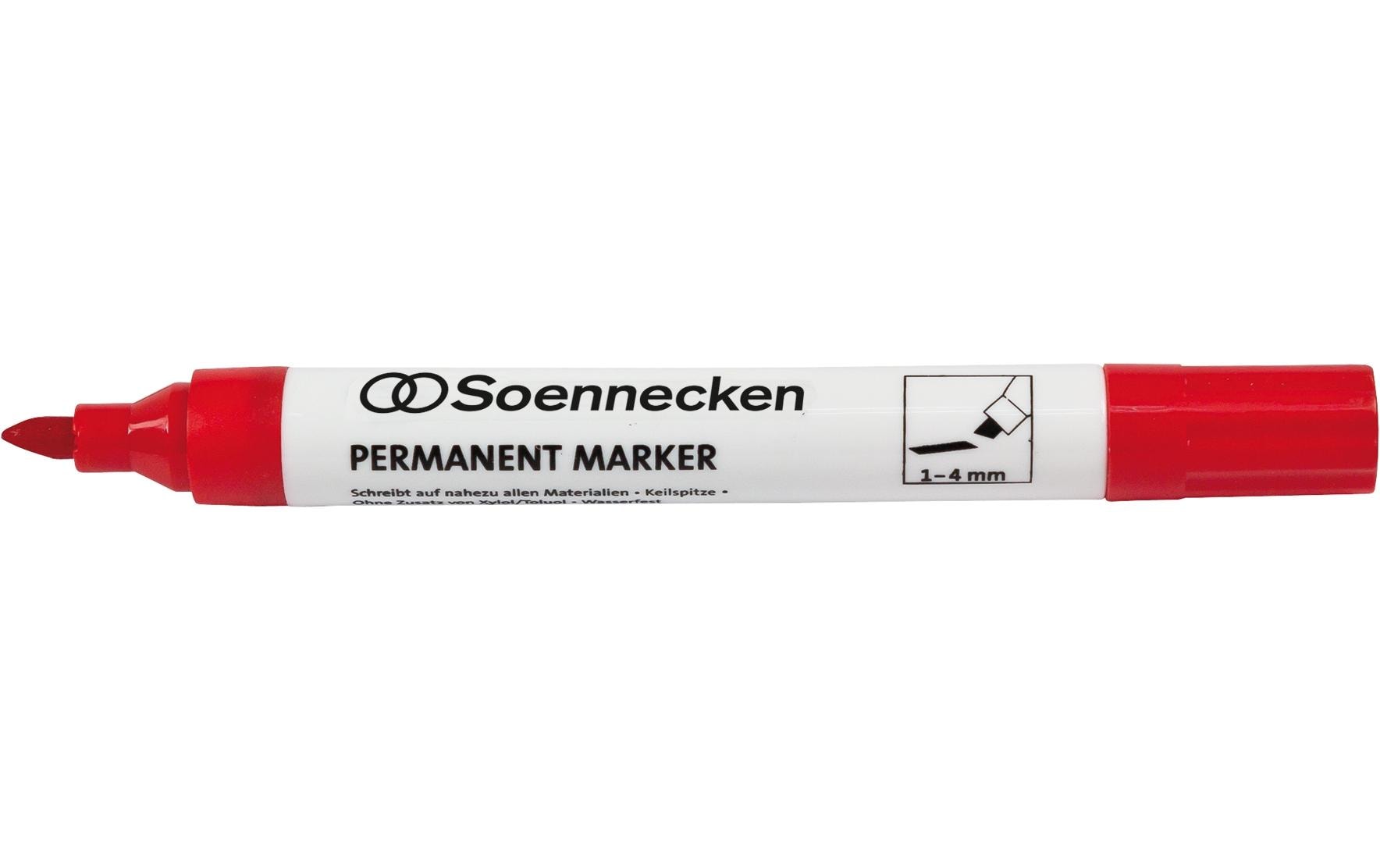 Soennecken Permanent-Marker Rundspitze 1-4 mm rot, 10 Stk