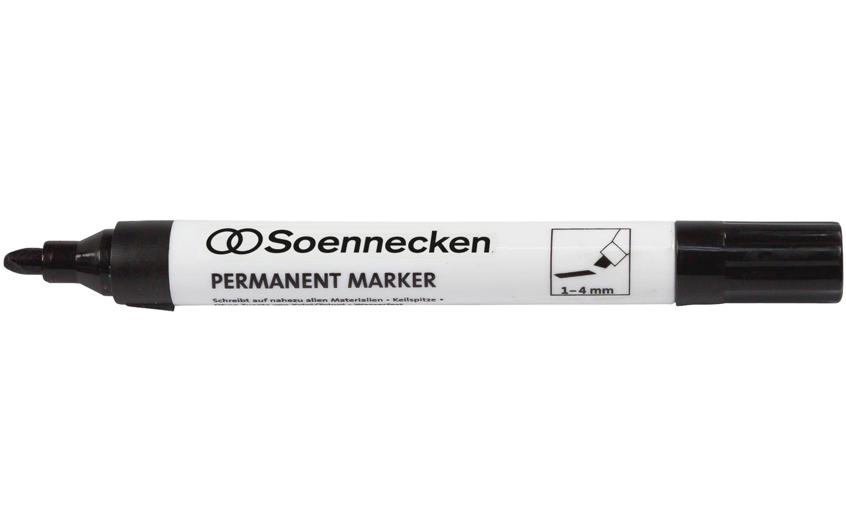 Soennecken Permanent-Marker Rundspitze 1-4 mm schwarz. 10 Stk
