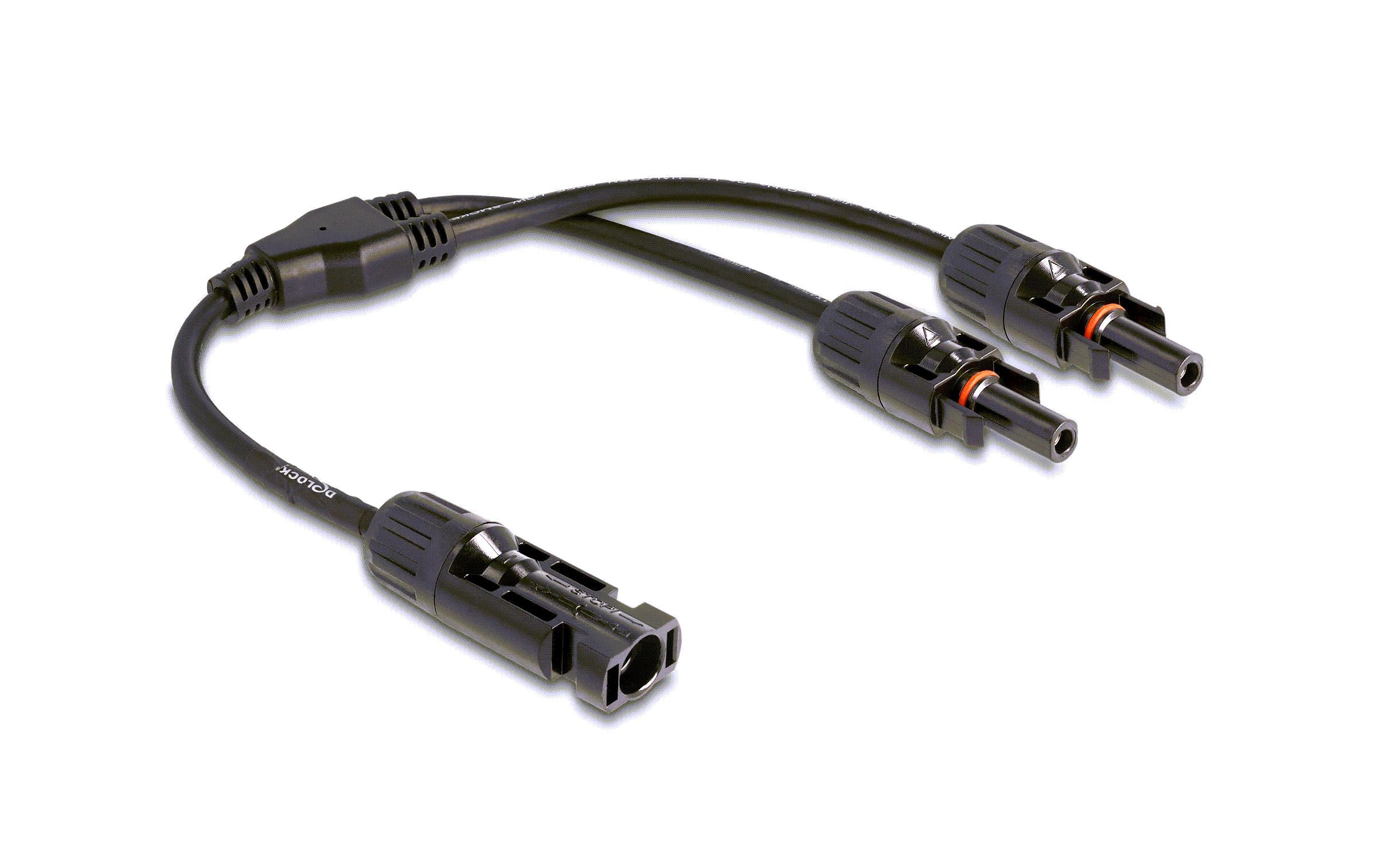 Delock DL4 Solar Splitter Kabel 1x Stecker zu 2x Buchse, 30cm, schwarz