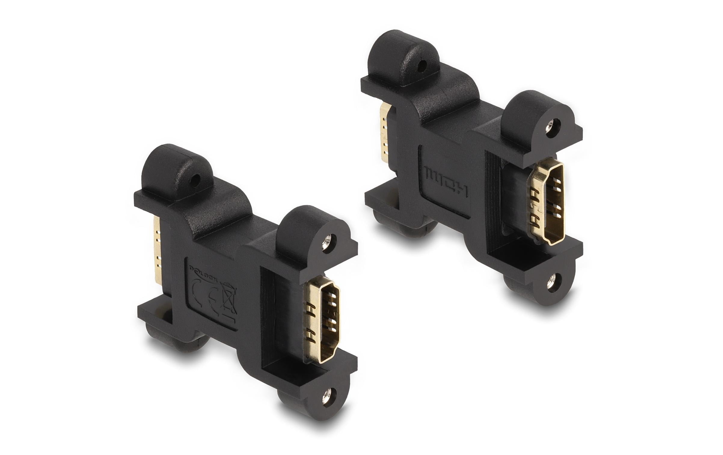Delock HDMI Adapter Buchse zu Buchse, mit Schraubanschluss