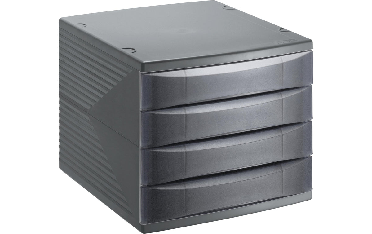 Rotho Bürobox 4 Schübe geschl. Quadra anthrazit, 370x280x250 mm