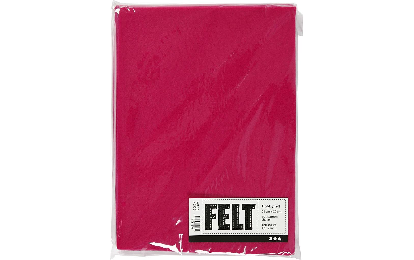 Creativ Company Bastelfilz A4, 10 Blatt pink, 1.5 - 2 mm