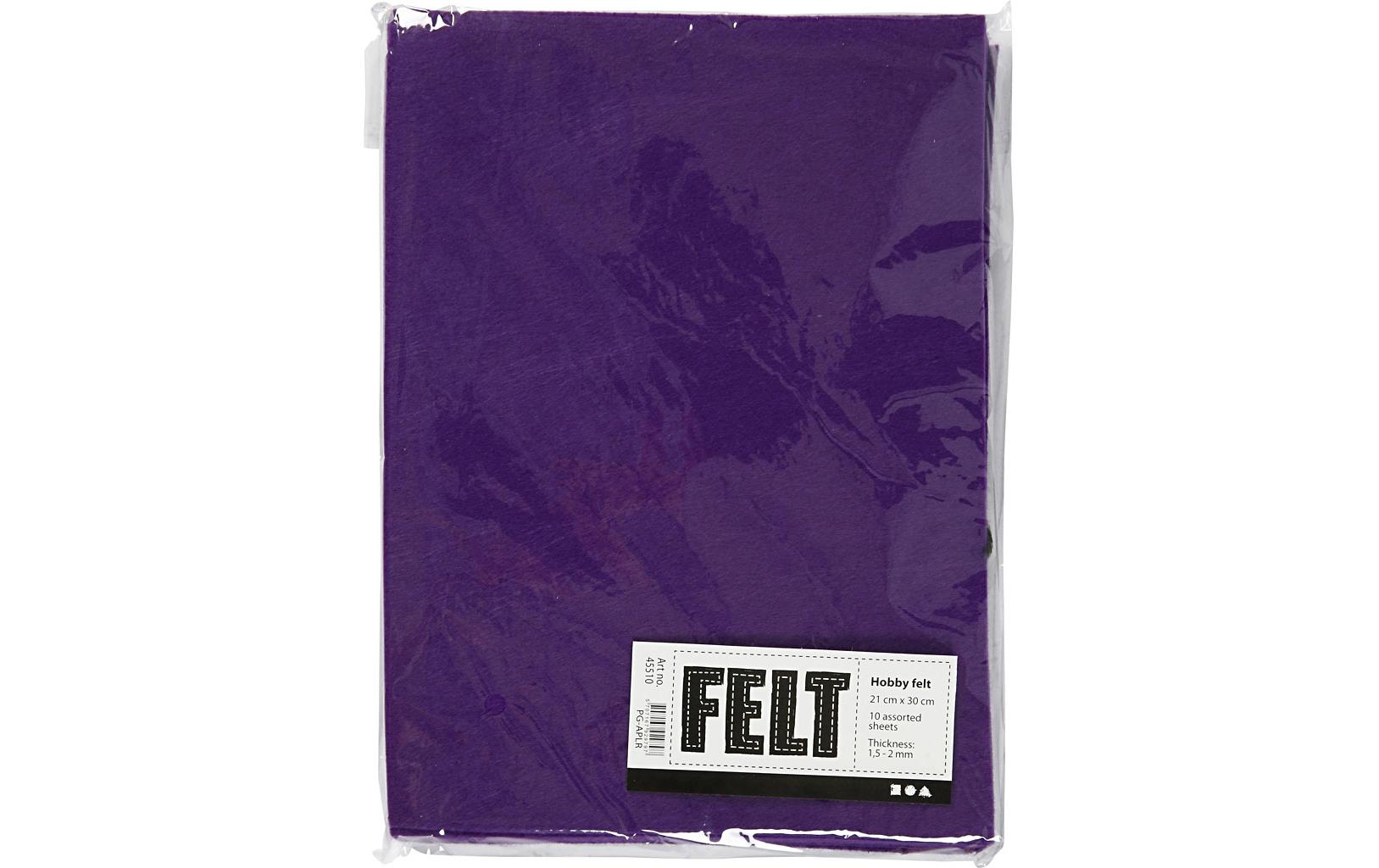 Creativ Company Bastelfilz A4, 10 Blatt flieder, 1.5 - 2 mm