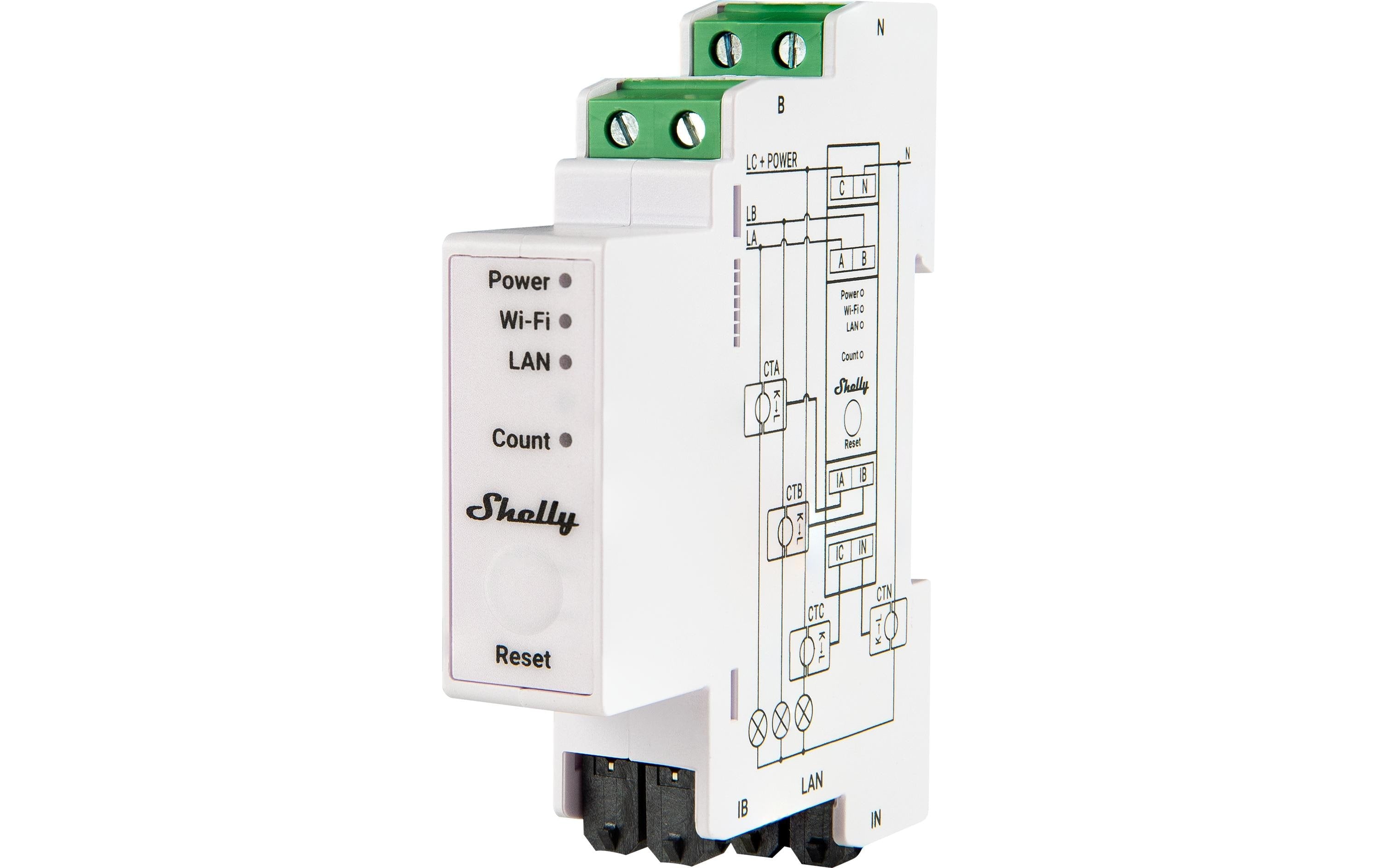 Shelly Pro 3EM WiFi-Energy Meter 3-Phasen LAN/WLAN Leistungsmessgerät