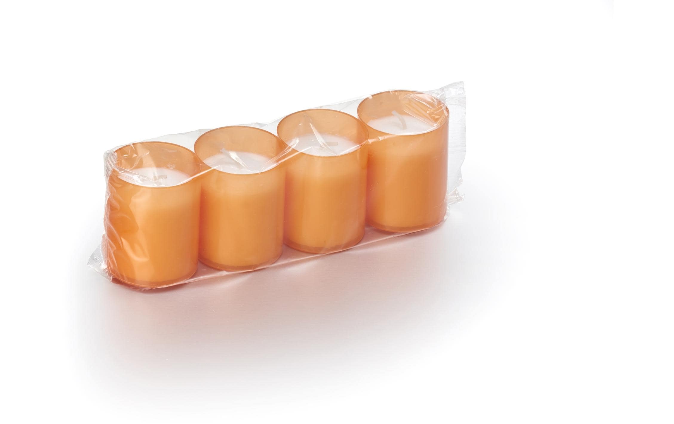 balthasar Kerzen Partylichter, 4 Stück Orange, Kunststoff, Brenndauer 15h, 5x6 cm