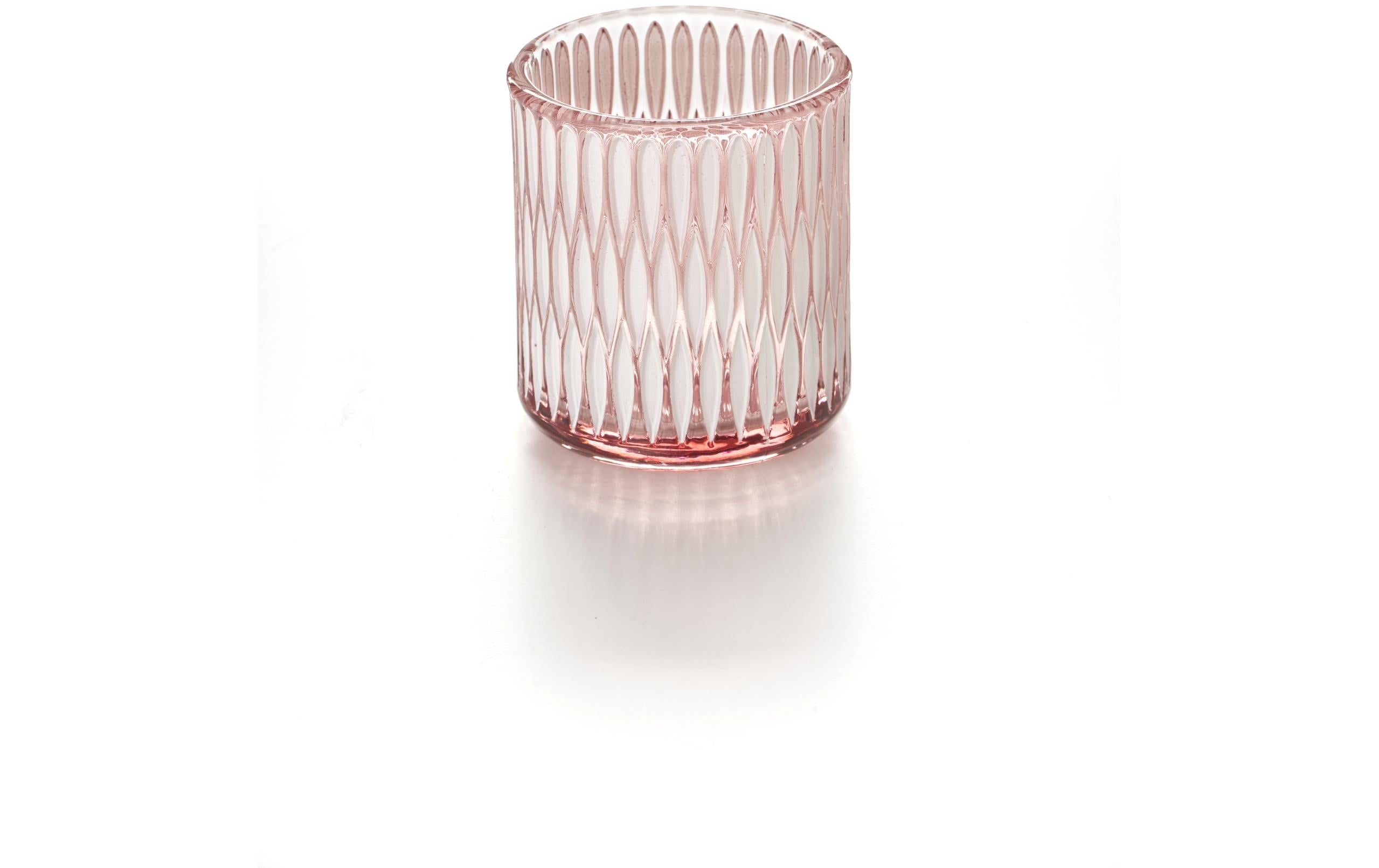 balthasar Windlicht Crystal, Rosa Glas, 7.8x9 cm (DxH)