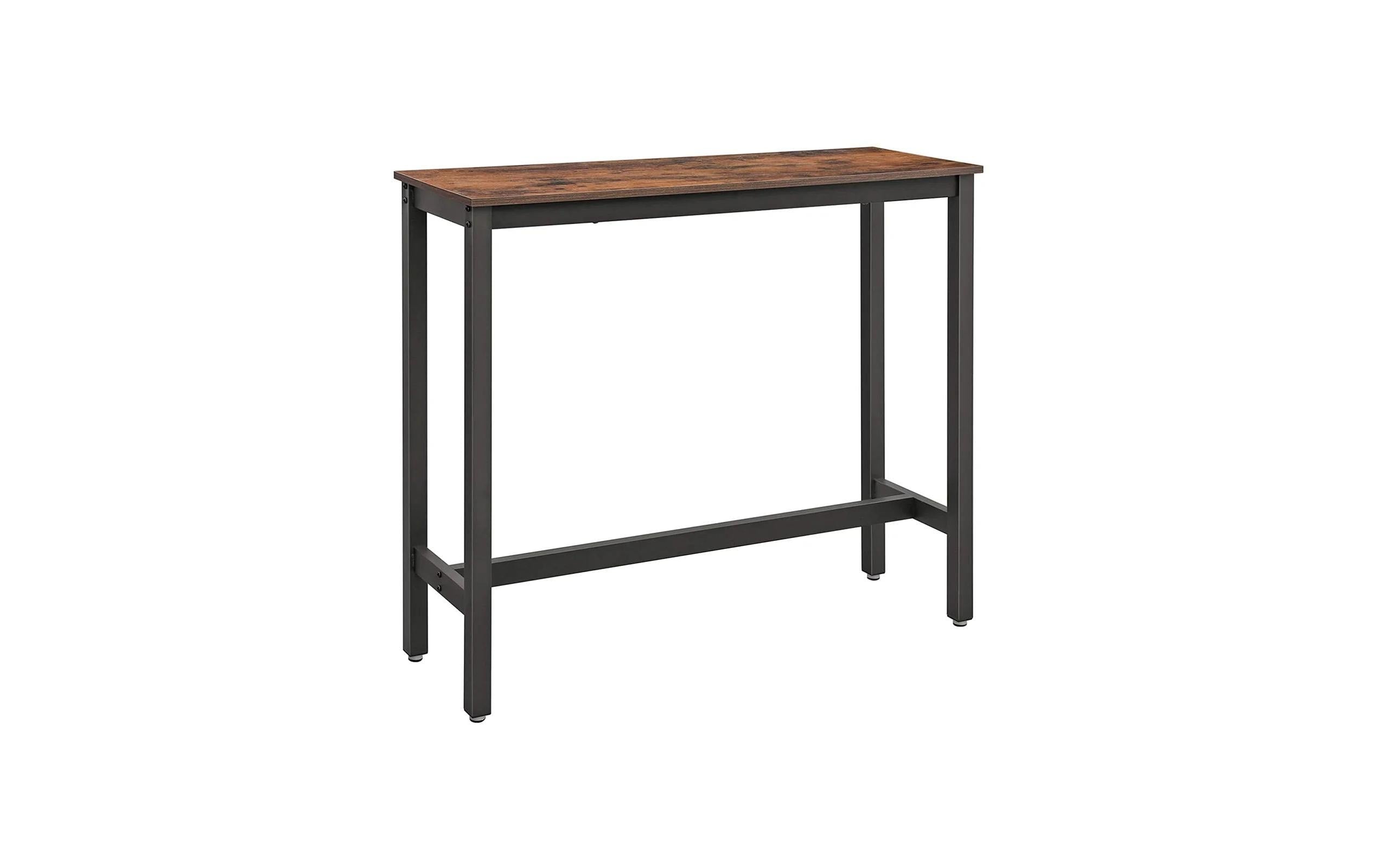 Vasagle Bartisch schmal, Metallgestell Spanplatte,120x40x100cm (LxBxH),Tragl.100kg