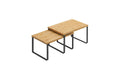 Songmics Regal, 2er Set, Nature-Schwarz Bambus, Stahl, 30x20x15 cm, stapelbar