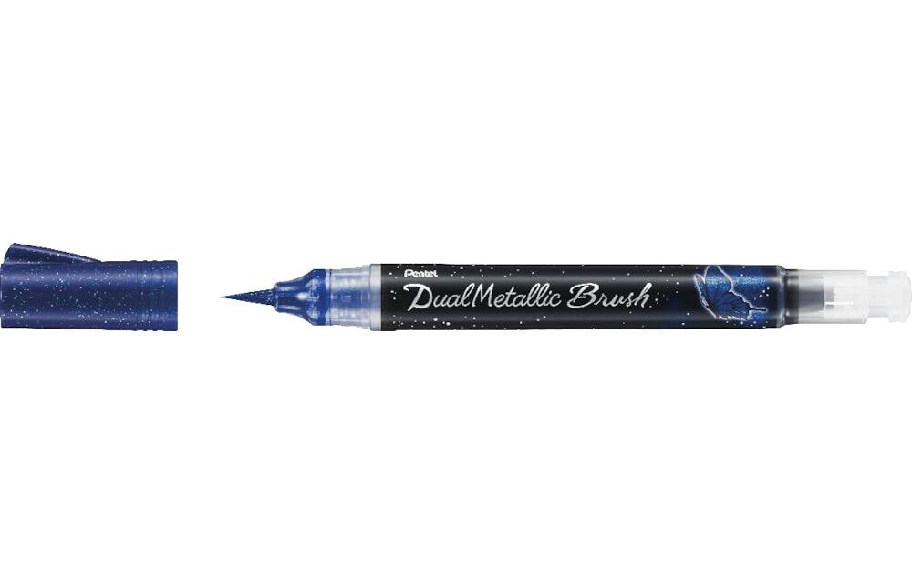 Pentel Pinselstift Dual Metallic Brush blau
