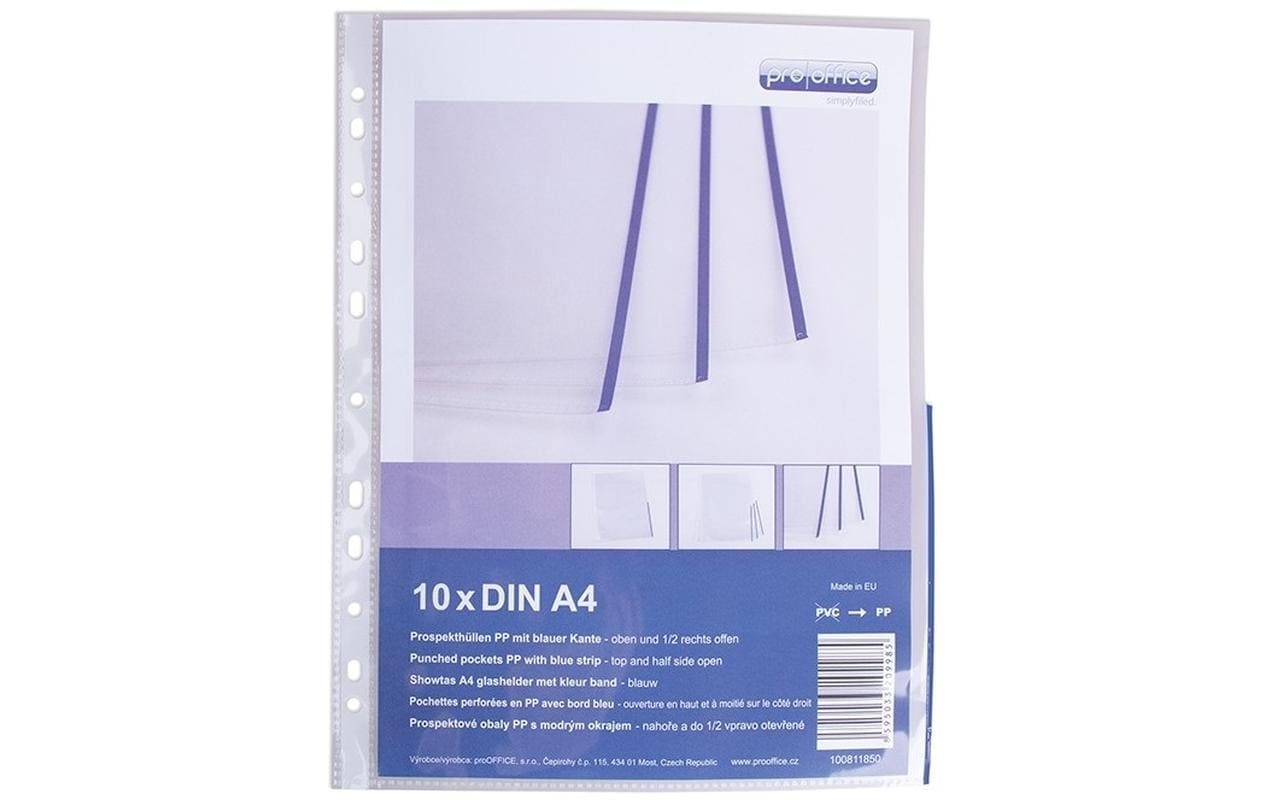 Pro Office Zeigetasche mit Farbrand 10 Stück, blau
