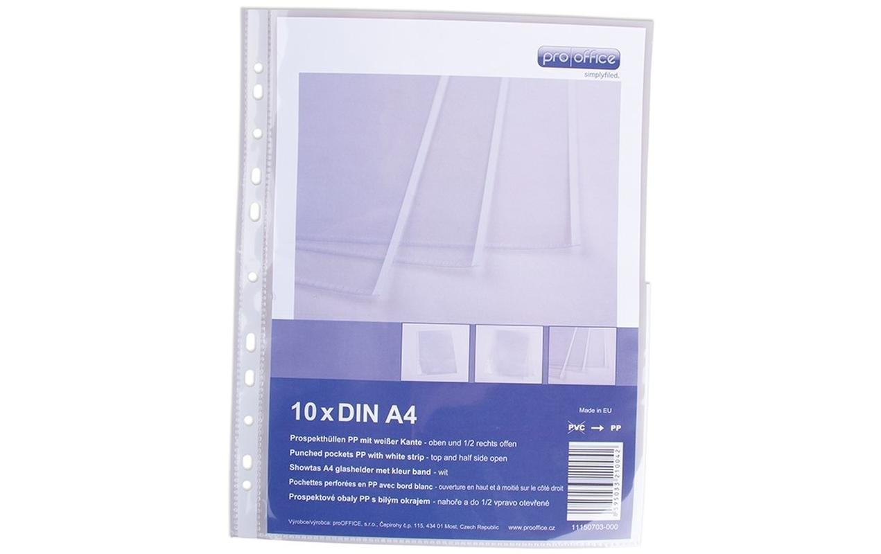 Pro Office Zeigetasche mit Farbrand 10 Stück, weiss