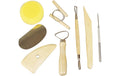 Creativ Company Modellier-Set 8-teilig Schwamm, Spachtel, Tonschneider, etc.