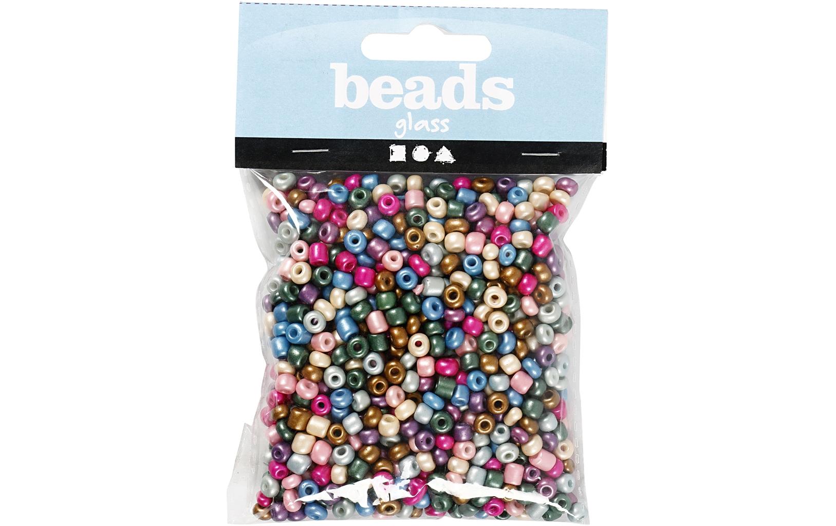 Creativ Company Rocailles Glasperlen metallic, 130 g, D: 5 mm, Loch D:1.2 mm