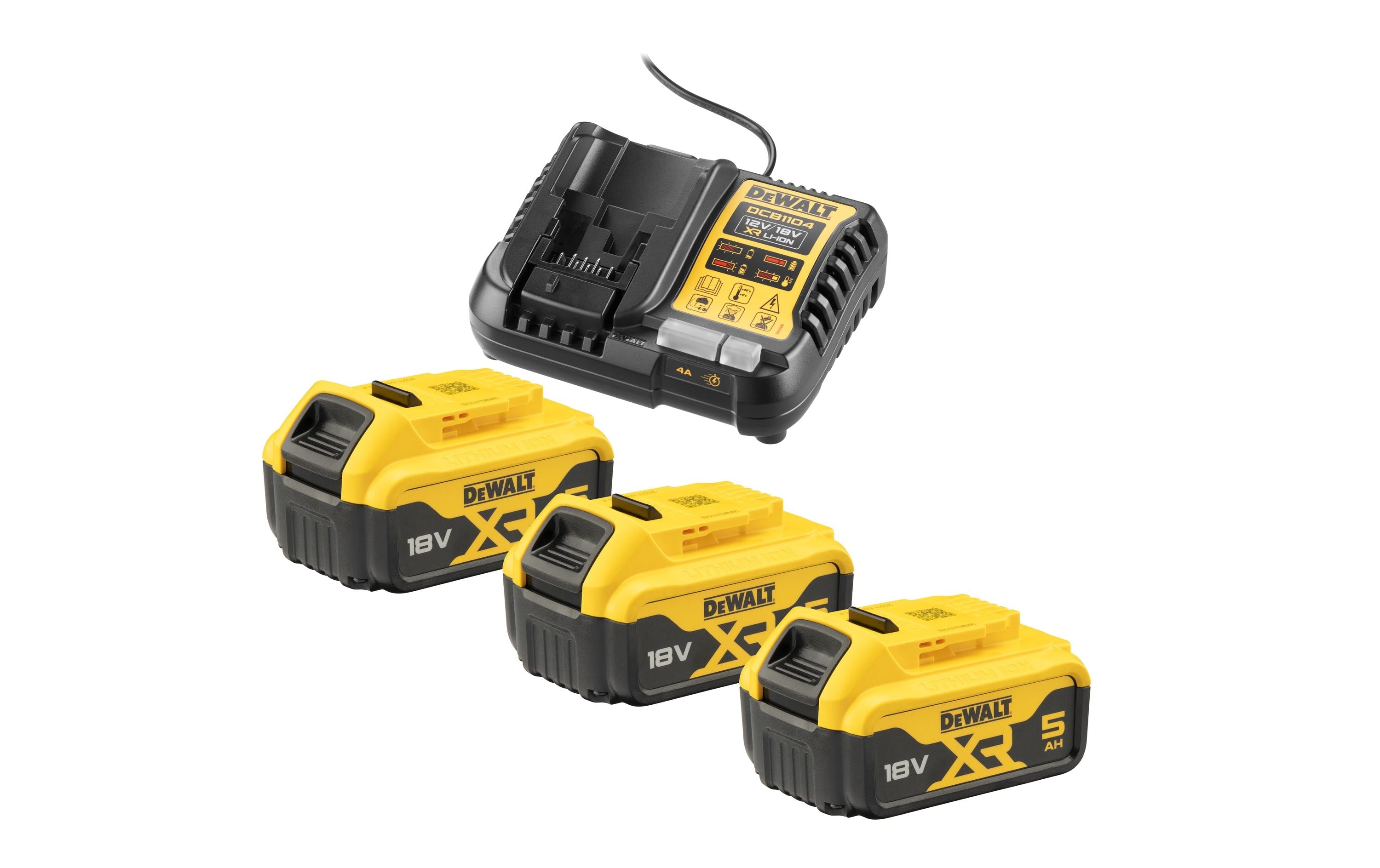 DeWalt 18V Akku-Starter-Kit 3x 5Ah + DCB1104