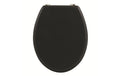 MSV WC-Sitz Schwarz matt MDF (Pinien), 42.5 x 36.5 x 5 cm