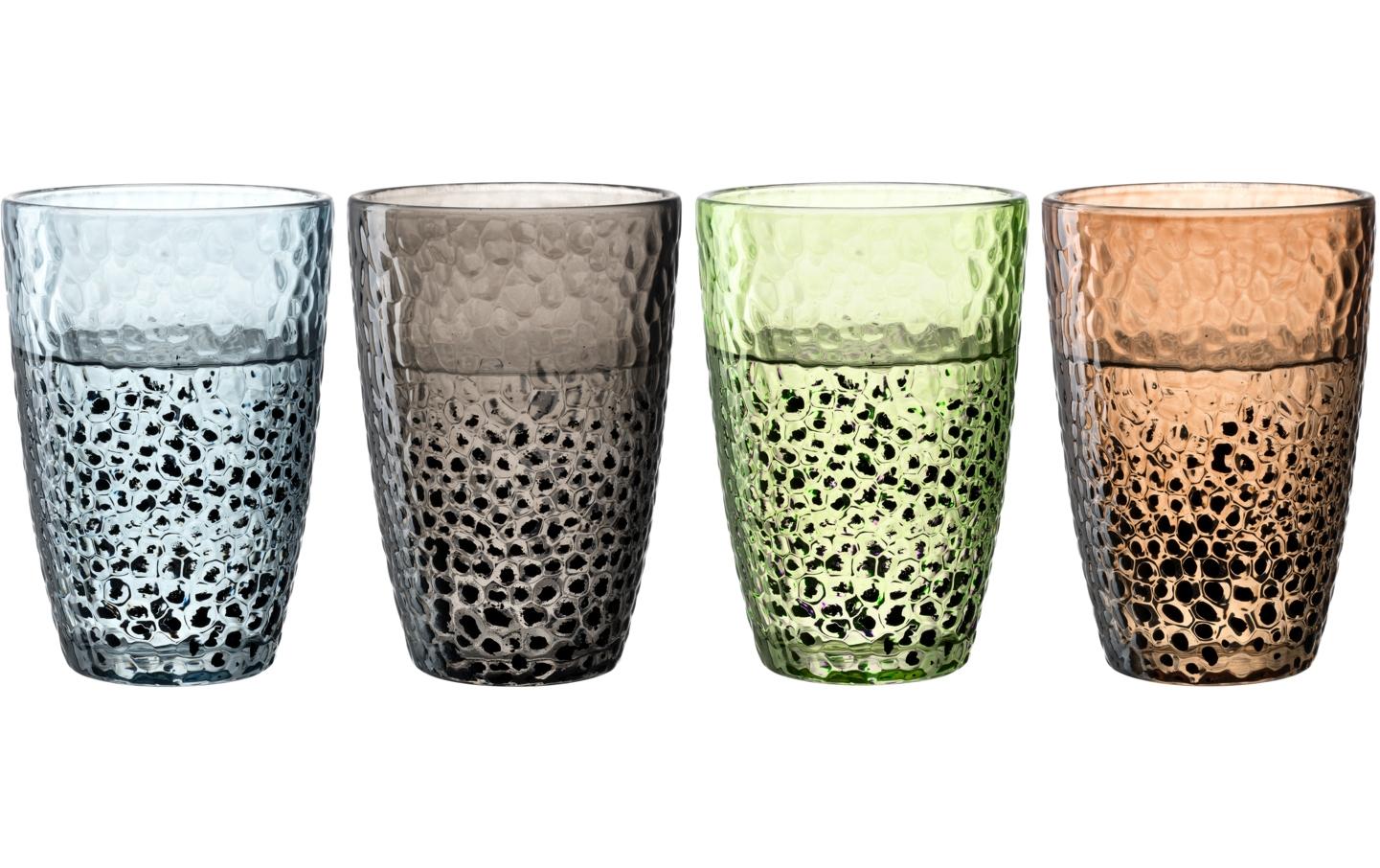 Leonardo Trinkglas Matera 340ml assortiert 4er Set, 8x12cm, Nutzvol. 260ml