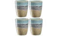 Leonardo Becher Matera 300ml blau/grau/beig 4 Stk., Keramik, 8x10cm