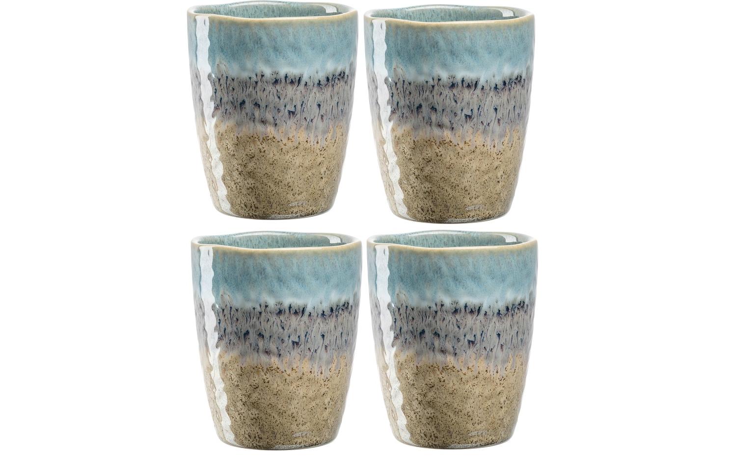 Leonardo Becher Matera 300ml blau/grau/beig 4 Stk., Keramik, 8x10cm