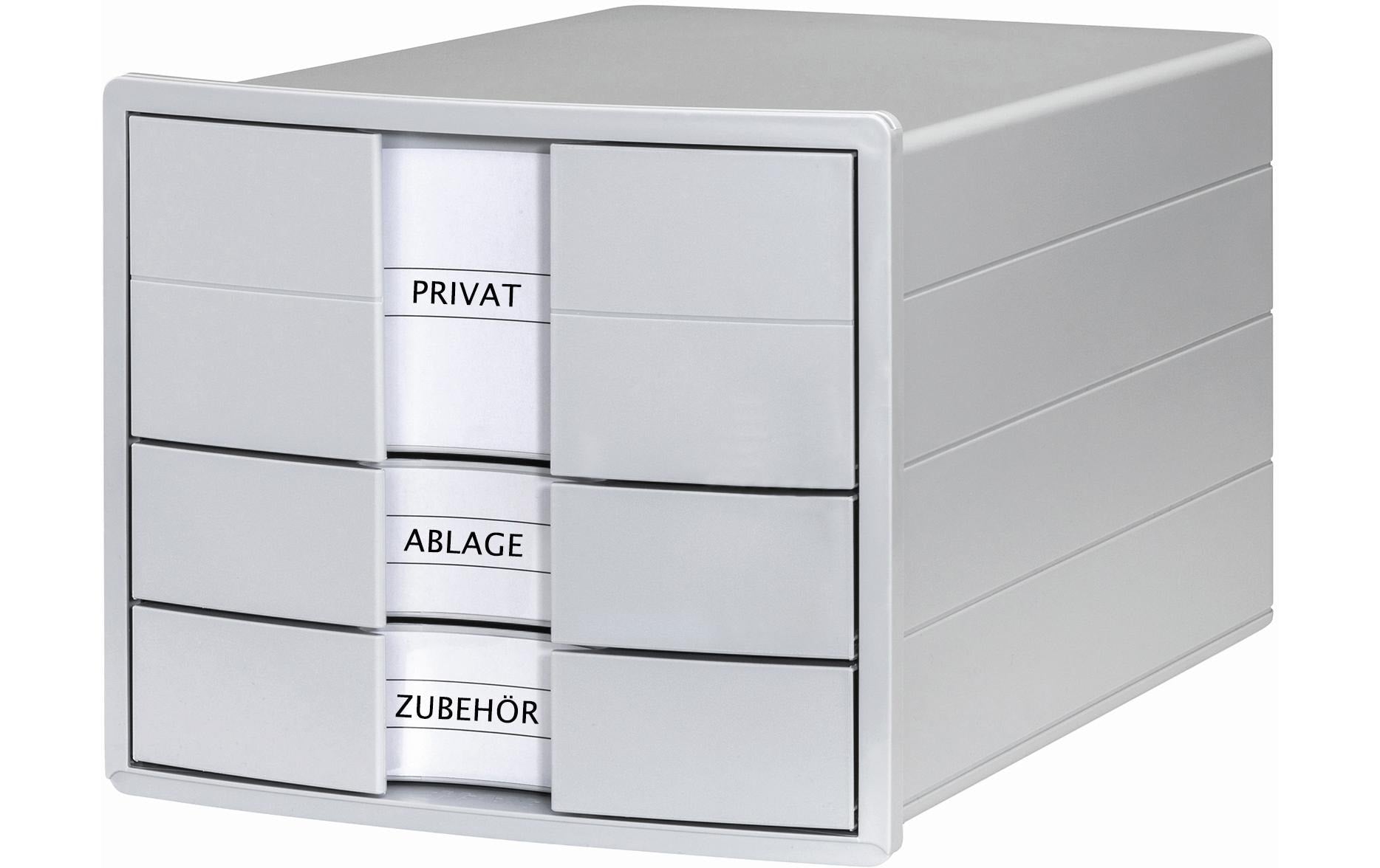 HAN Schubladenbox IMPULS A4/C4, 3 geschl. Schubladen, grau