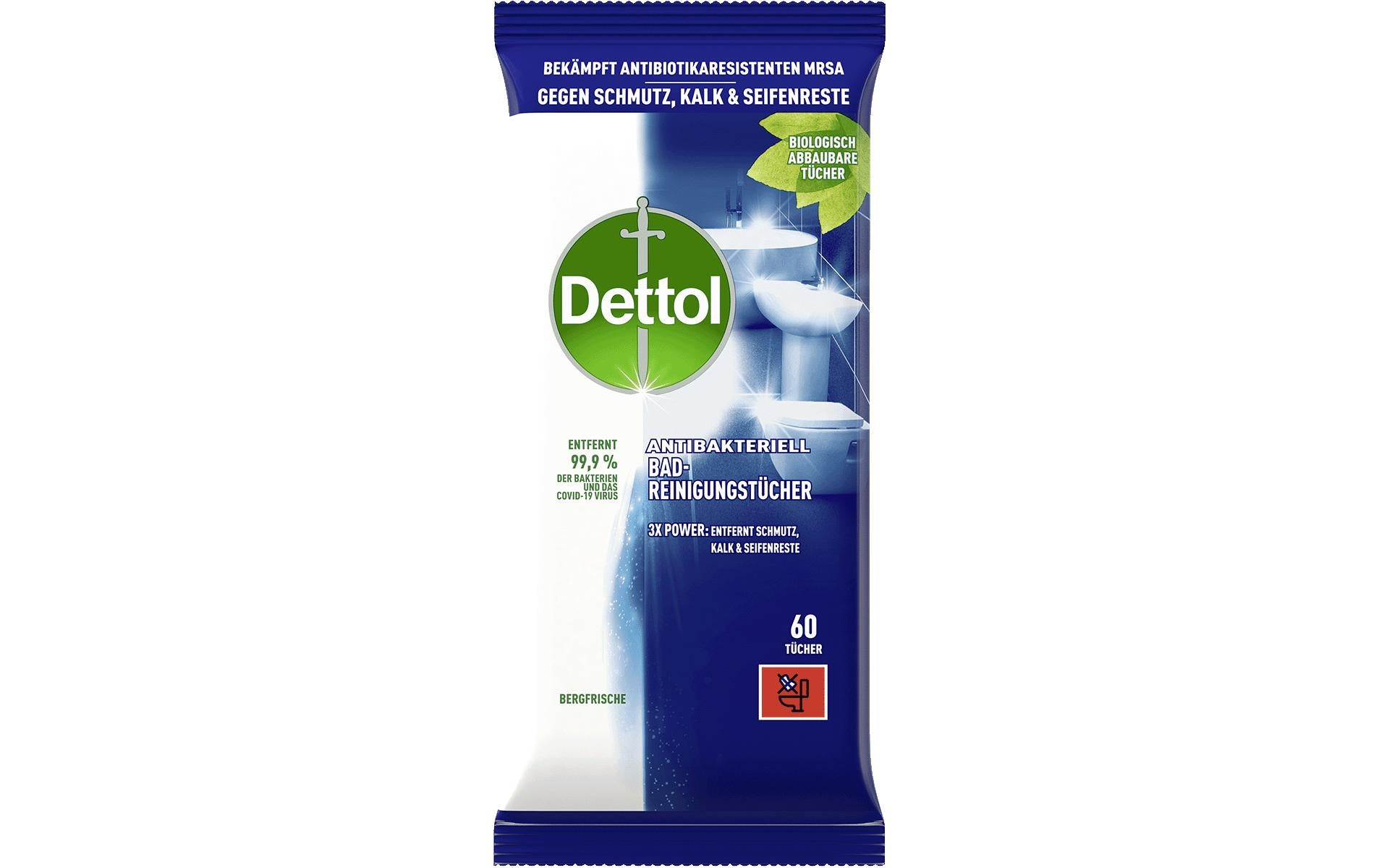 Dettol Badreinigungstücher Bergfrische 60 Stück