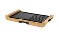 FURBER Tischgrill Bambus 2000W, 2in1 Grill- und Bratplatte