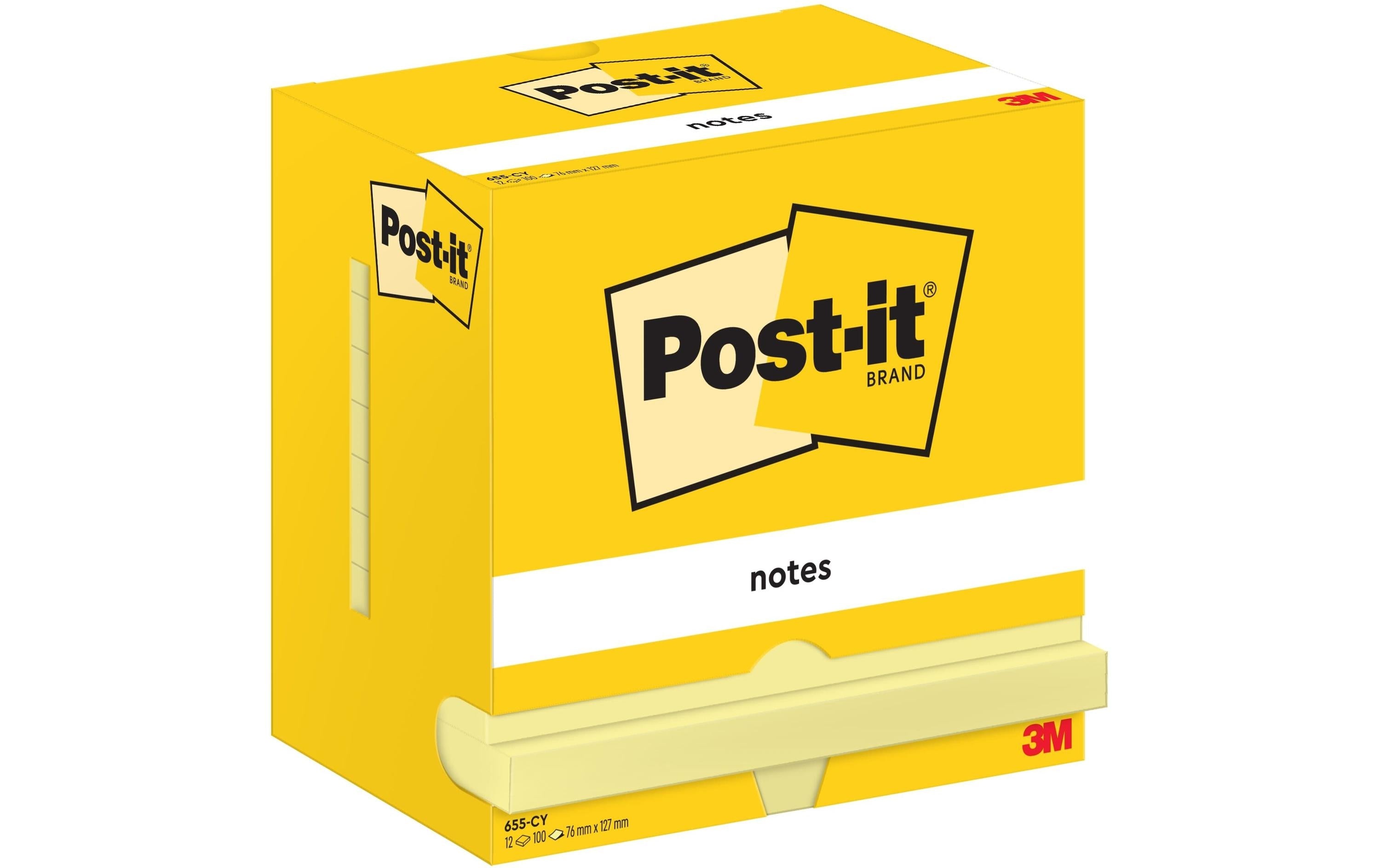 3M Post-it Haftnotizen, gelb 12 Blocks à 100 Blatt, 127 x 76mm