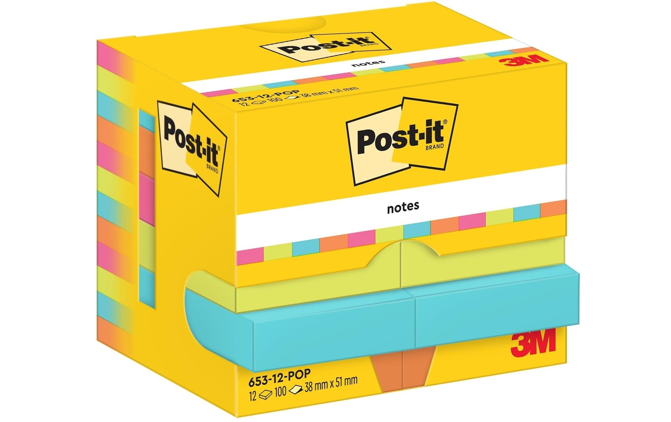 3M Post-it Notes , Poptimistic 12 Blöcke à 100 Blatt, 51 x 38  mm