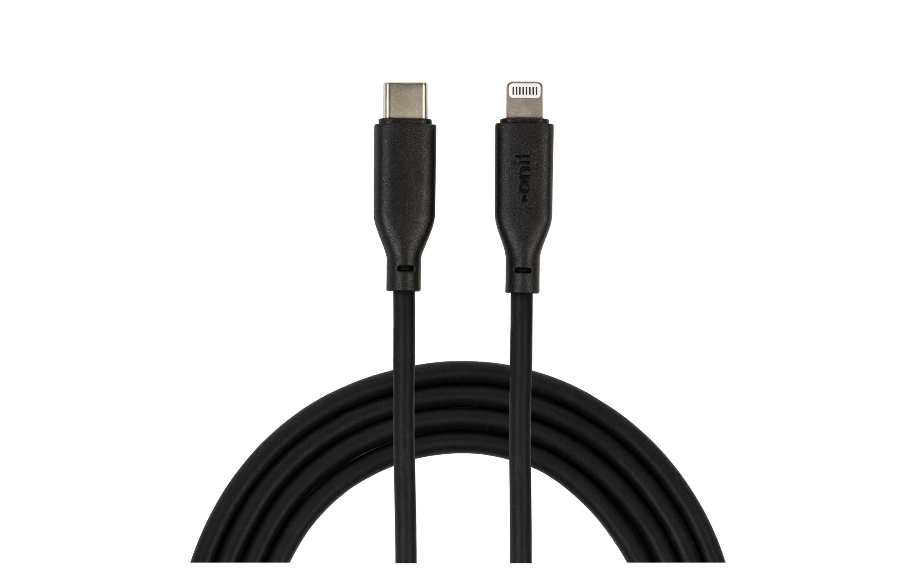 onit Silikon USB-Kabel C-lightning 1.5m USB 2.0 / 30W / schwarz, MFI-zertifiziert