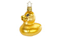 Inge Weihnachtskugel Badeente Glas, H: 7.5 cm, mundgeblasen