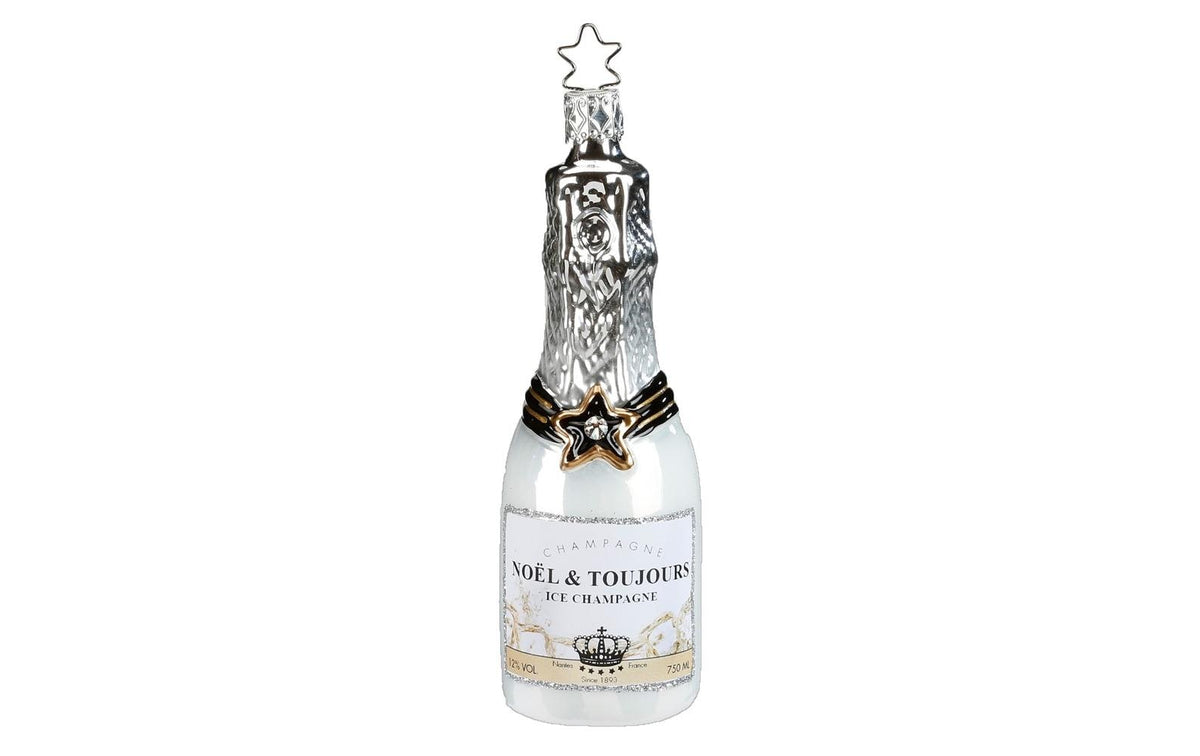 Inge Weihnachtskugel Champagner Ice Glas, H: 13 cm