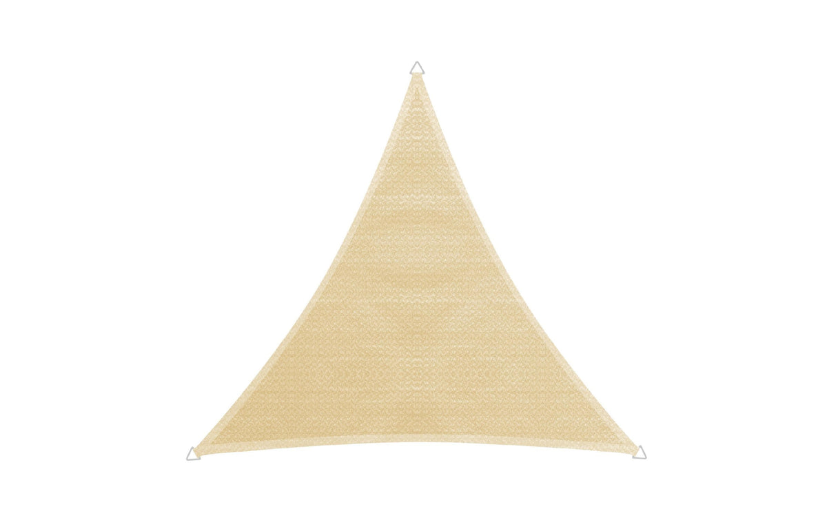 Sonnensegel champagner 5.0m,  Dreieck Spanngurten. 90% UV Schutz