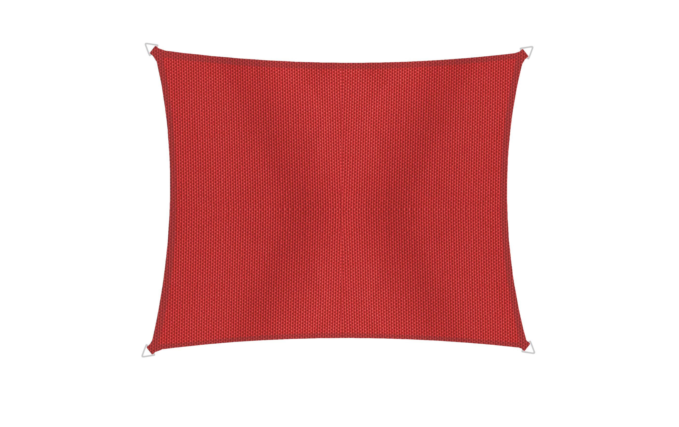 Sonnensegel Rechteck 4x5, rot Spanngurten. UV-Schutz 50+.