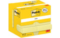 3M Post-it Haftnotizen, gelb, 4 gratis 8 + 4 Blöcke à 100 Blatt, 51 x 38 mm