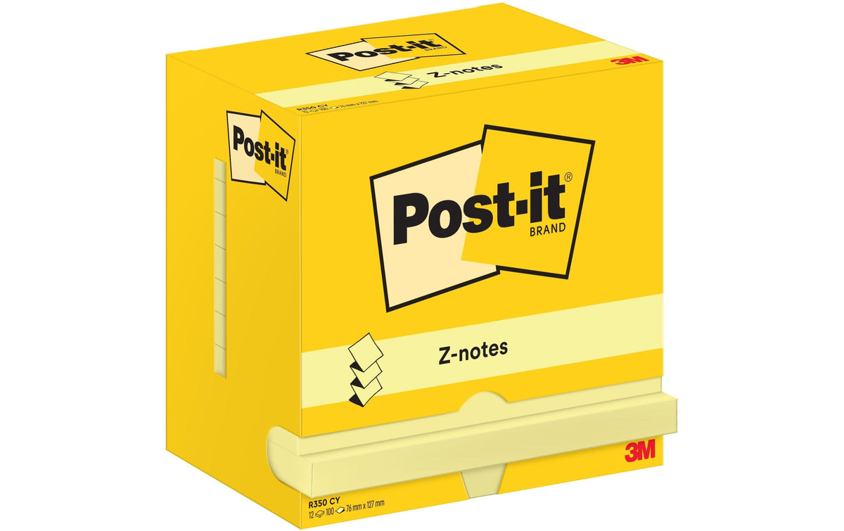 3M Post-it Haftnotizen Z-Notes, gelb 12 Blöcke à 100 Blatt, 76 x 127 mm