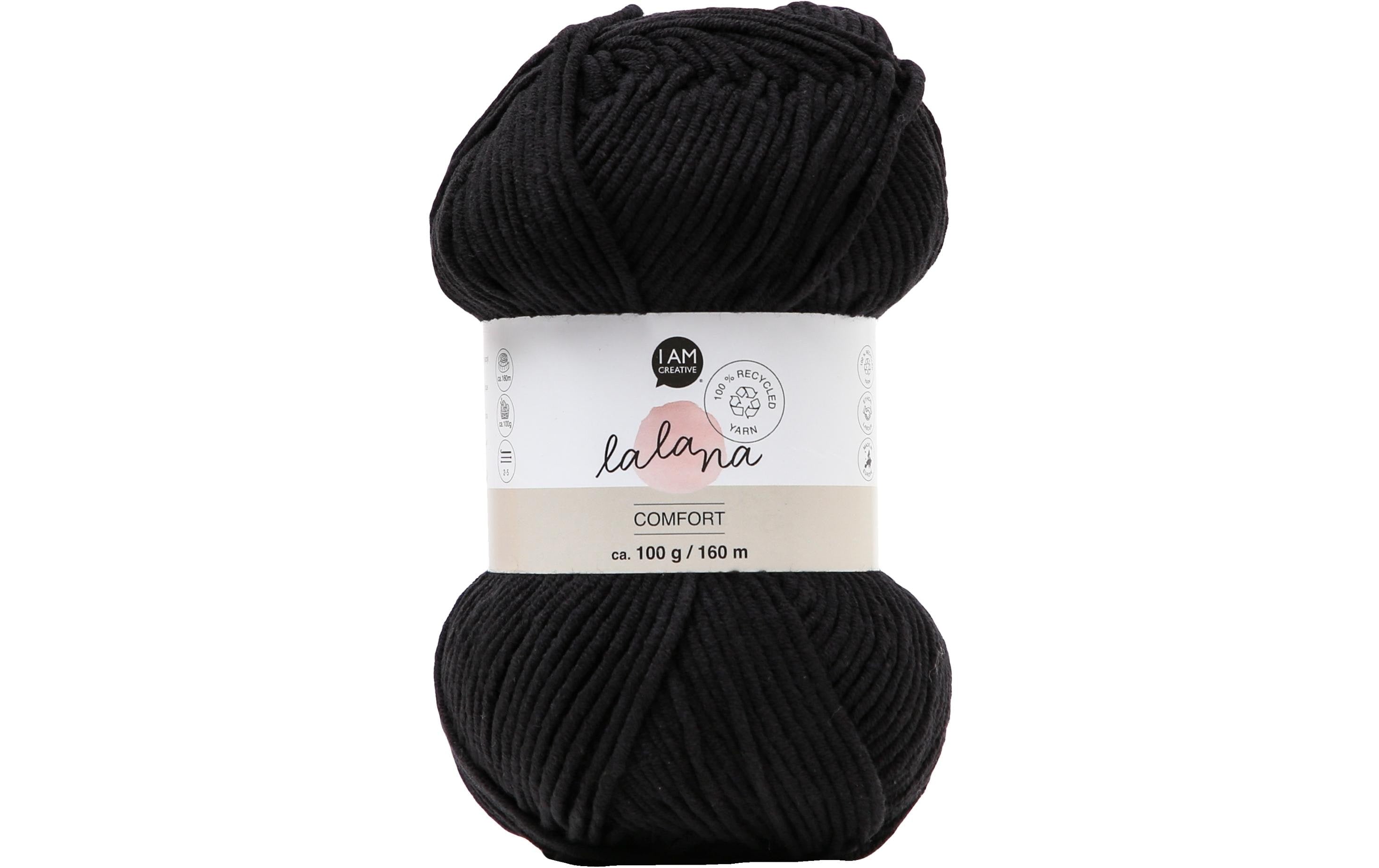 lalana Wolle Comfort black 100 g, ca. 160 m