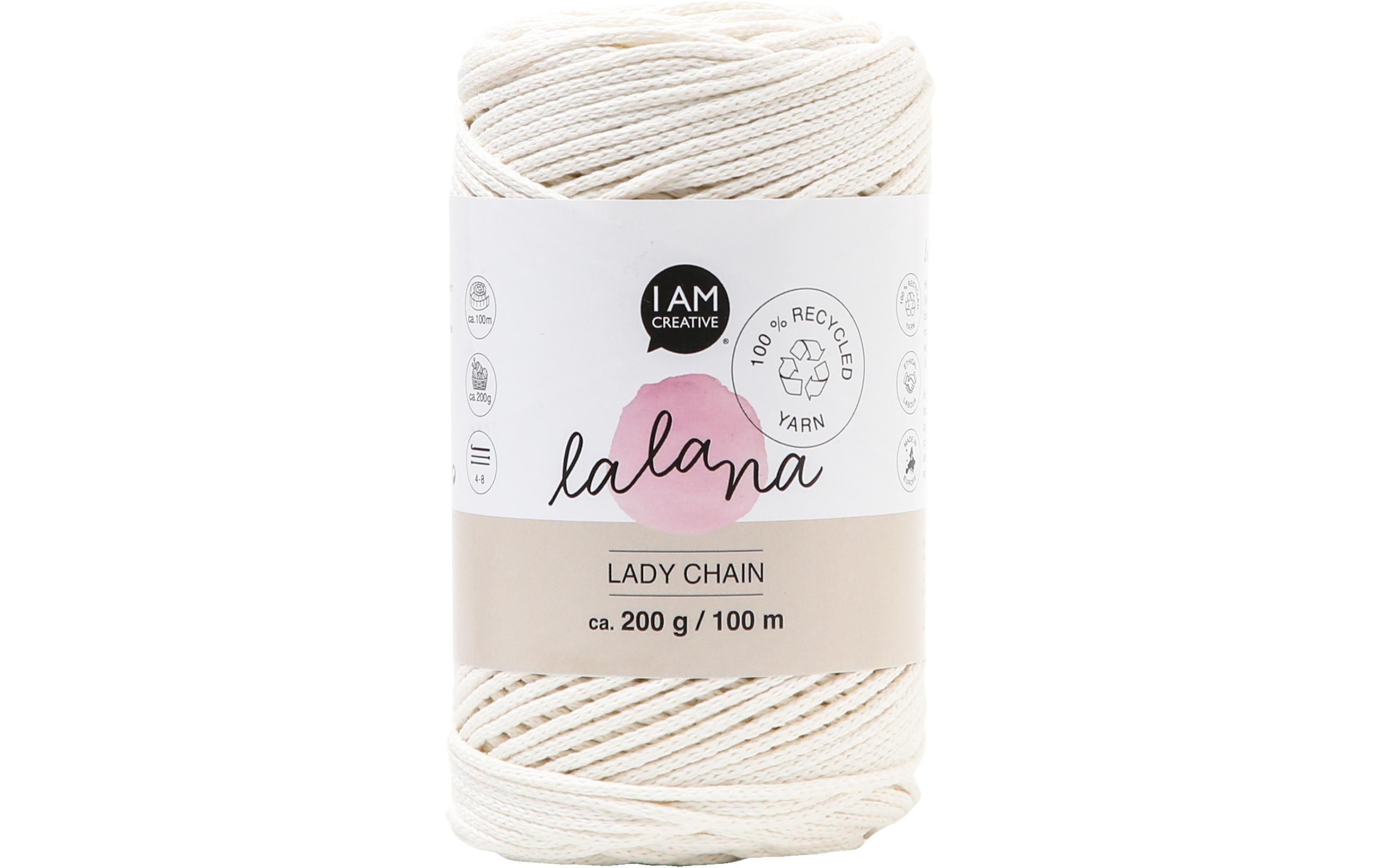 lalana Wolle Lady chain cream 200 g, ca. 100 m